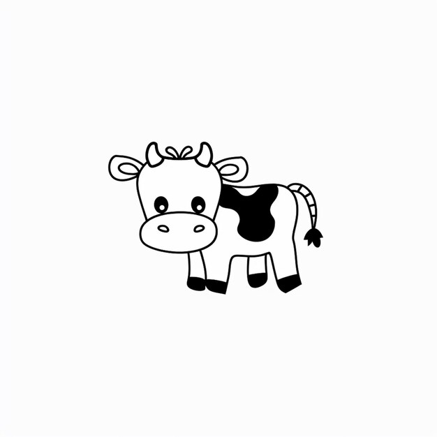 there is a cow that is standing next to a cow generative ai