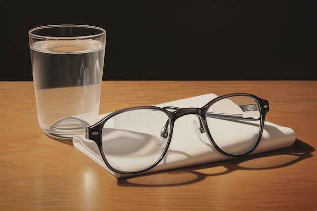 Photo there is a cup and coffee maker on the table next to glasses in a cozy bright room