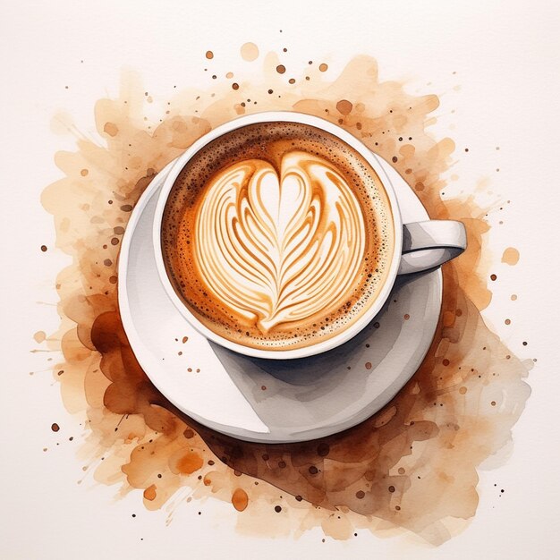 there is a cup of coffee with a heart drawn in it generative ai