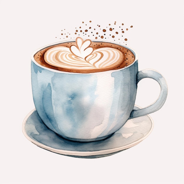 there is a cup of coffee with a heart on it generative ai