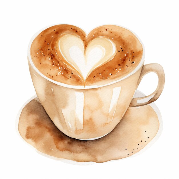 there is a cup of coffee with a heart on it generative ai