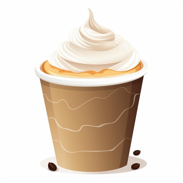 Photo there is a cup of coffee with whipped cream on top generative ai