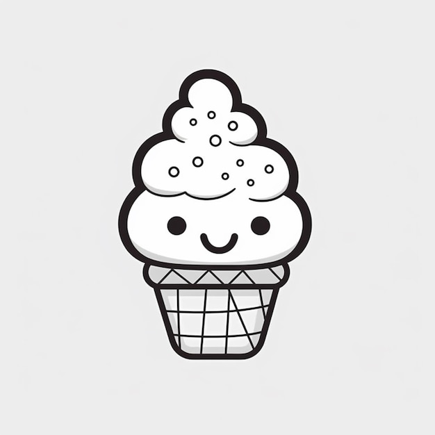 there is a cupcake with a smiley face on it generative ai