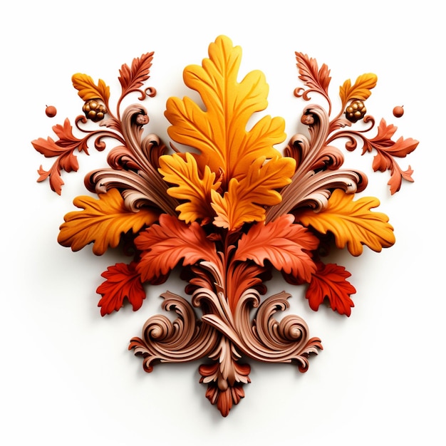 There is a decorative design made of leaves and acanthus generative ai