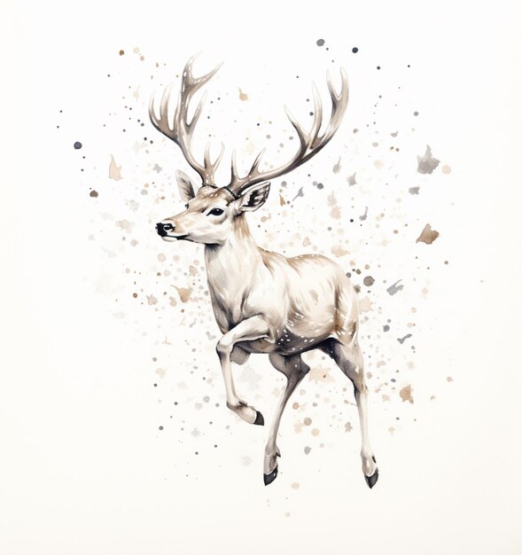 there is a deer that is running with a lot of spots on it generative ai