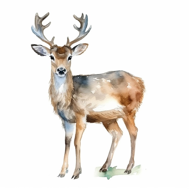 There is a deer that is standing in the grass generative ai