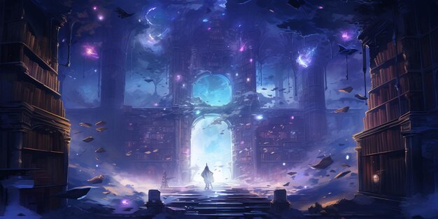 portal gate landscape anime futuristic illustration mystical fantasy art  glowing digital 30036095 Stock Photo at Vecteezy