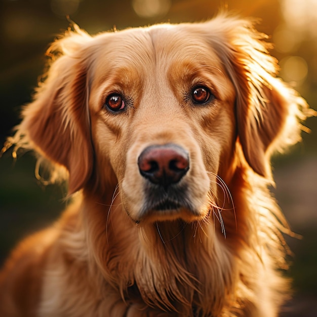 カメラを見つめる犬がいる 生成AI