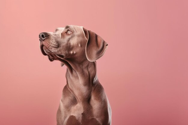 There is a dog that is looking up at something generative ai