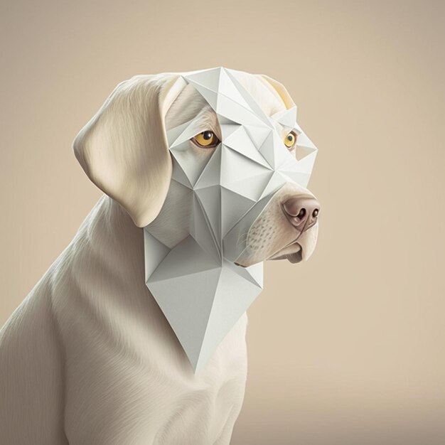 There is a dog that is made of paper and has a yellow eye generative ai