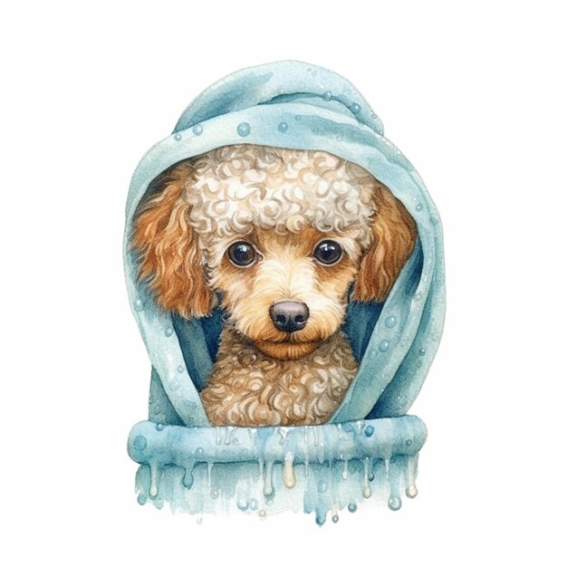 There is a dog that is wearing a blue hoodie generative ai