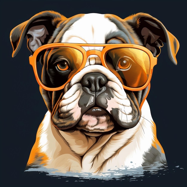 There is a dog wearing sunglasses and a black shirt generative ai