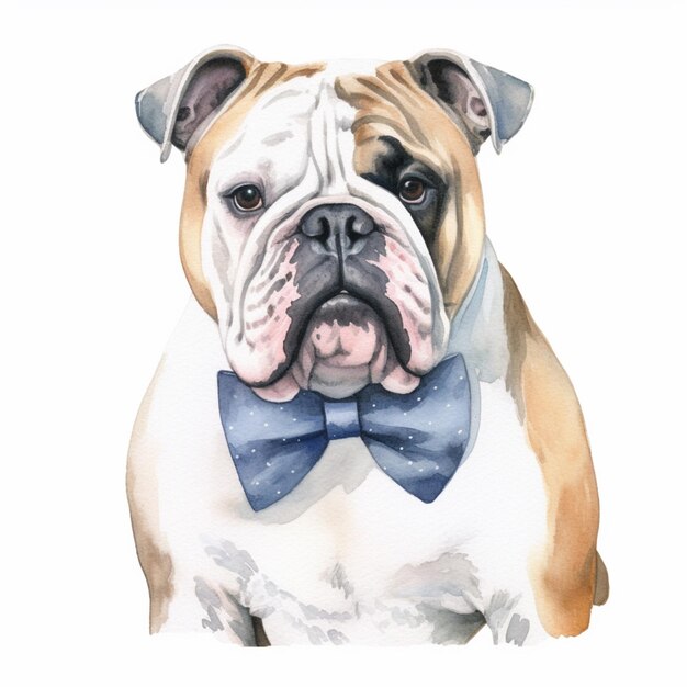 Photo there is a dog with a bow tie on its neck generative ai