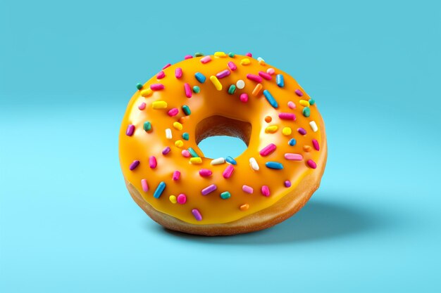 There is a donut with sprinkles and colored sprinkles on it generative ai