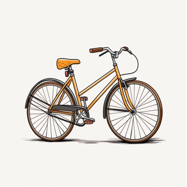 there is a drawing of a bicycle with a basket on the back generative ai