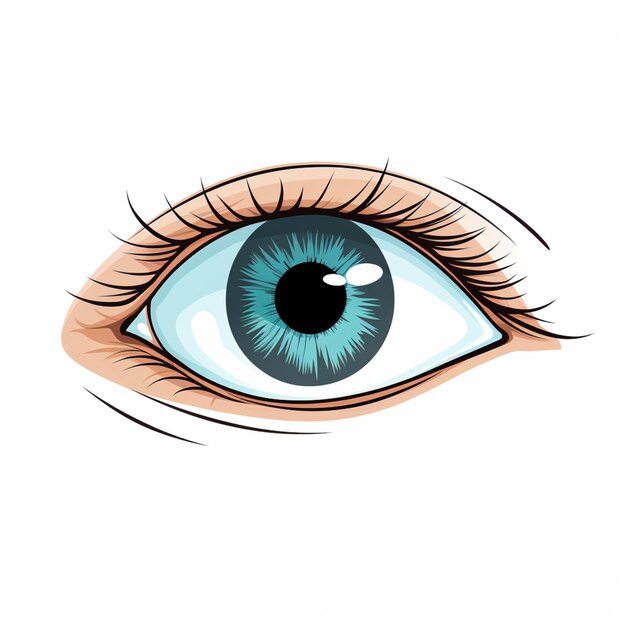 there is a drawing of a blue eye with a black pupil generative ai