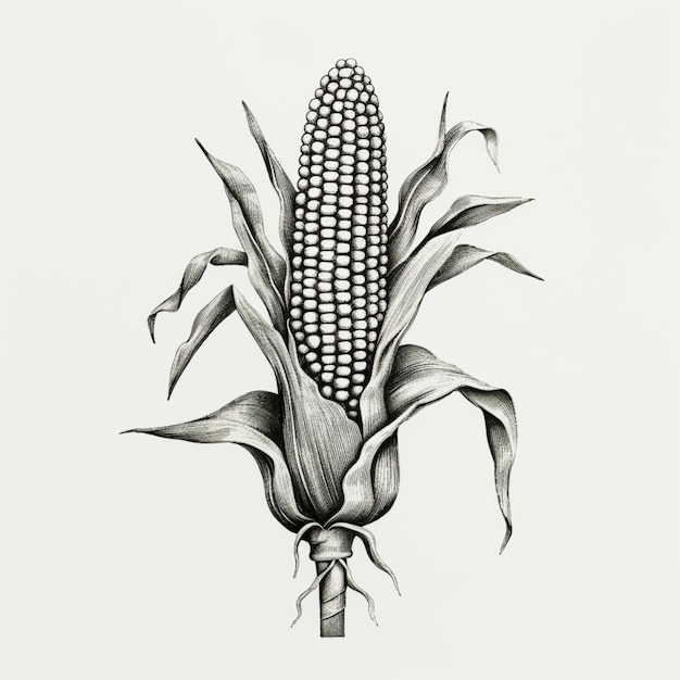 there is a drawing of a corn on a stalk generative ai
