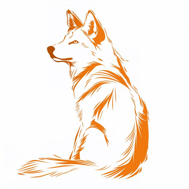 there is a drawing of a dog sitting on the ground generative ai