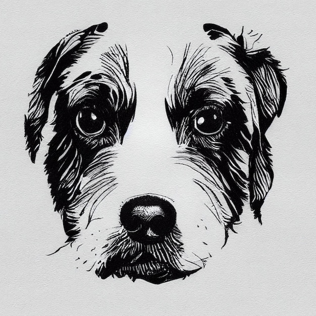 There is a drawing of a dog with a mustache on it generative ai