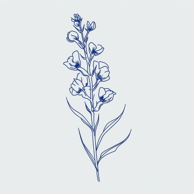 Photo there is a drawing of a flower that is on a white background generative ai