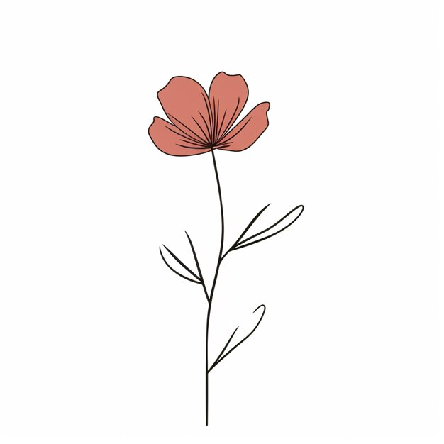 Photo there is a drawing of a flower on a white background generative ai