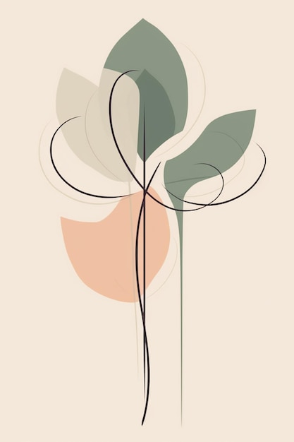 Photo there is a drawing of a flower with a long stem generative ai