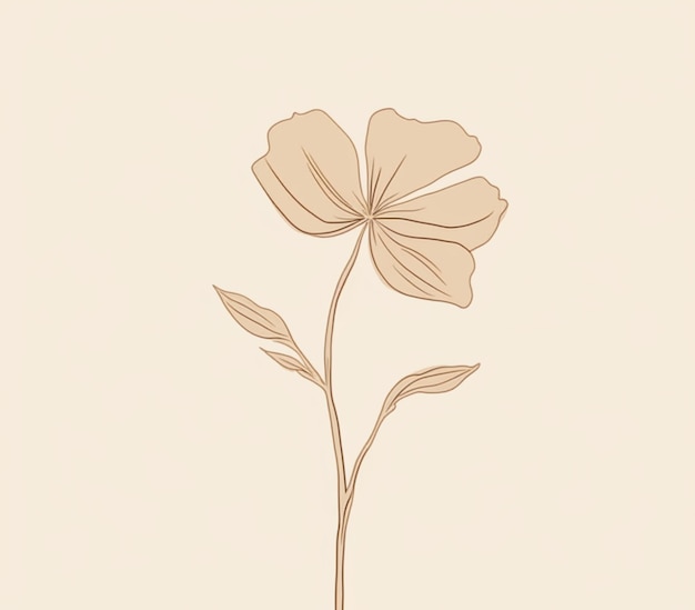 Есть рисунок цветка со стеблем и листьями генеративный ай
