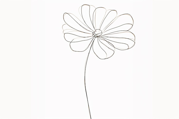 Photo there is a drawing of a flower with a stem in the middle generative ai