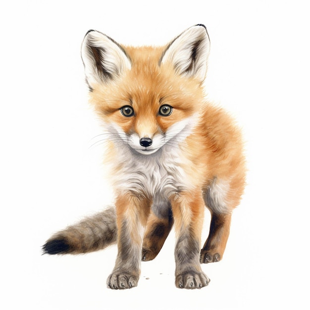 There is a drawing of a fox that is standing up generative ai