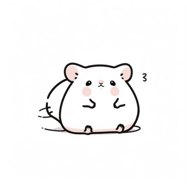 Photo there is a drawing of a hamster sitting on the ground generative ai