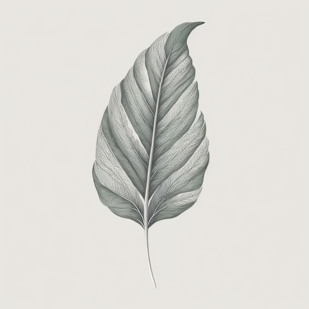 There is a drawing of a leaf on a white background generative ai