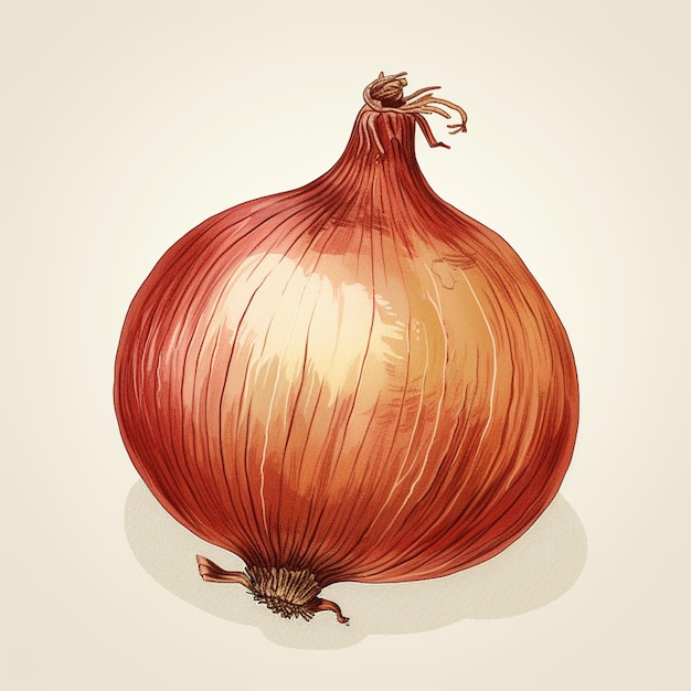 There is a drawing of a onion on a white background generative ai