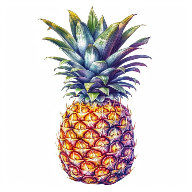 There is a drawing of a pineapple on a white background generative ai