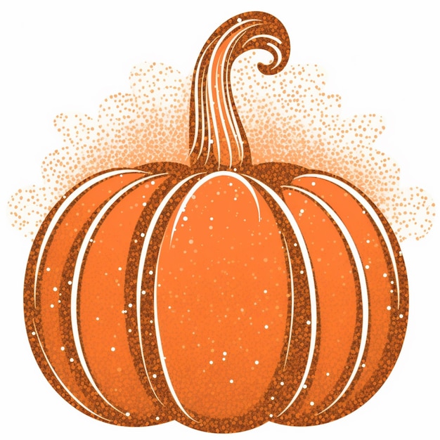 there is a drawing of a pumpkin with a swirly top generative ai