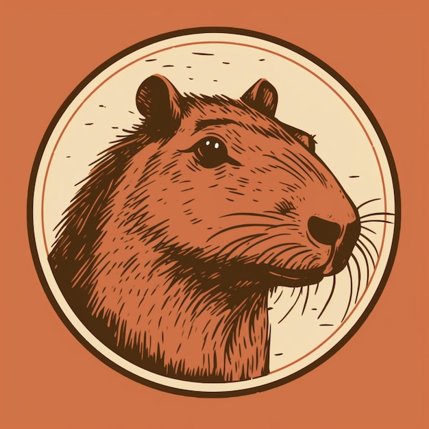 Photo there is a drawing of a rat in a circle generative ai