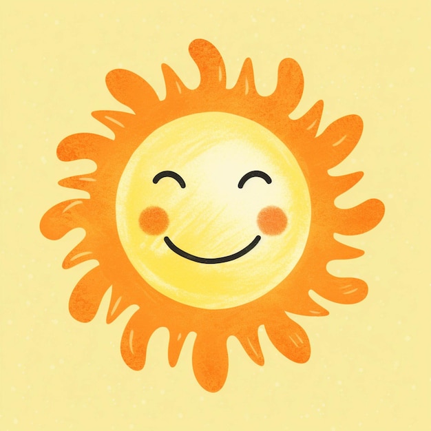 There is a drawing of a smiling sun with a smile on it generative ai