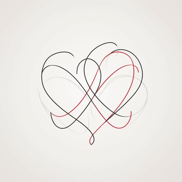 Photo there is a drawing of two hearts with a red line generative ai