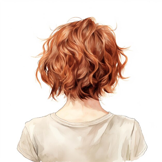 there is a drawing of a woman with a short red hair generative ai