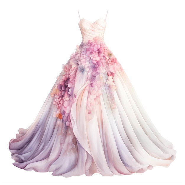 there is a dress with flowers on it on a mannequin generative ai