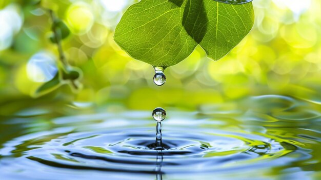 Там капля воды падает в пруд воды генеративный ай