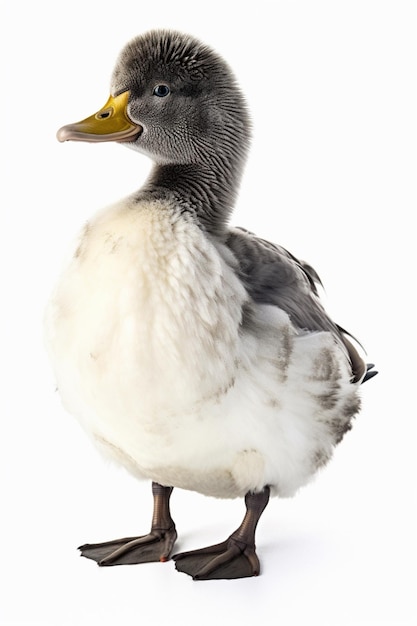 there is a duck that is standing on a white surface generative ai
