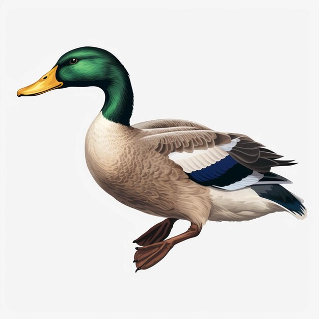 Photo there is a duck that is walking on the ground generative ai