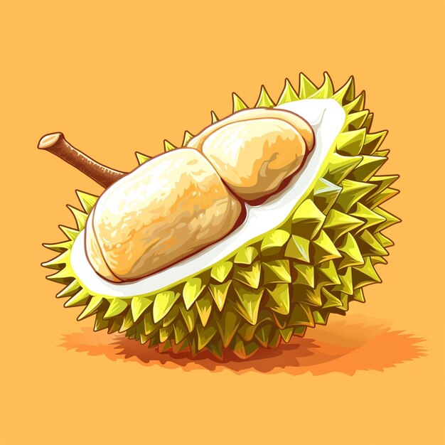 there is a durian fruit with a piece of flesh on it generative ai