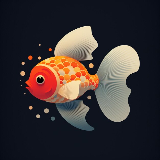 Photo there is a fish that is floating in the water with bubbles generative ai