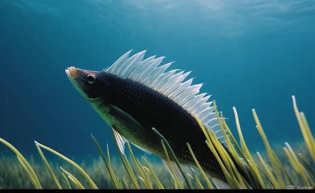 There is a fish that is swimming in the water generative ai