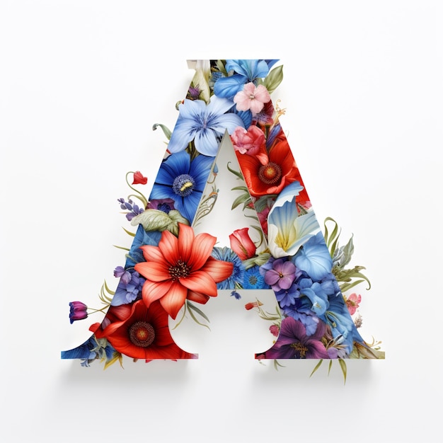 there is a floral letter with a flowered design on it generative ai