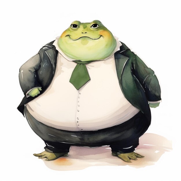 There is a frog dressed in a suit and tie generative ai