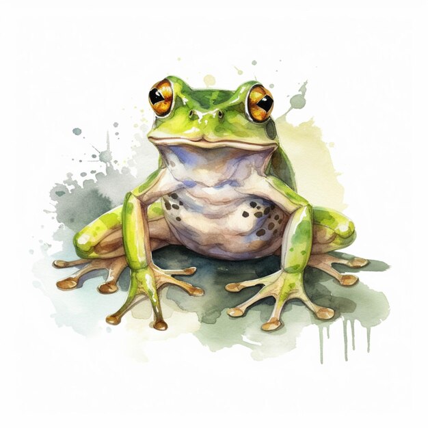 There is a frog that is sitting on a table generative ai