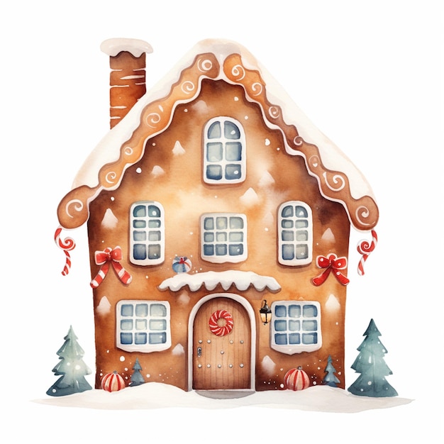 there is a ginger house with a lot of decorations on it generative ai