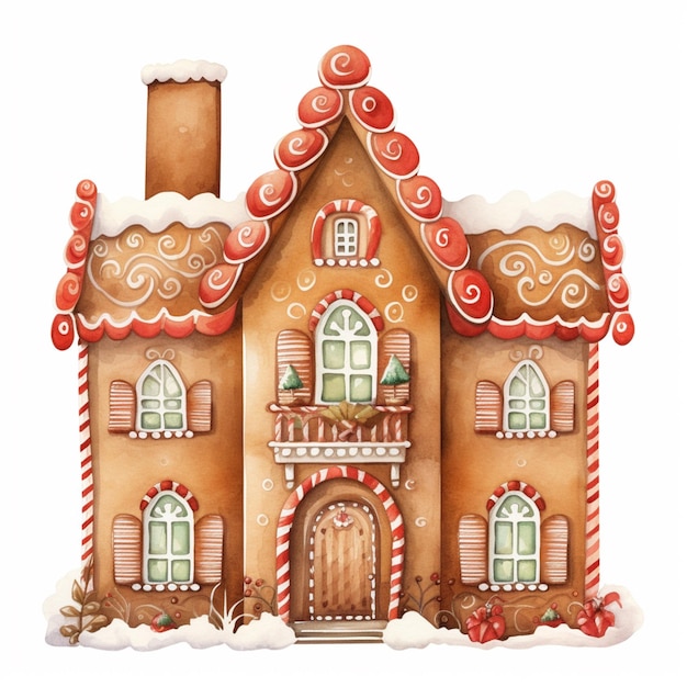 there is a ginger house with a lot of decorations on it generative ai
